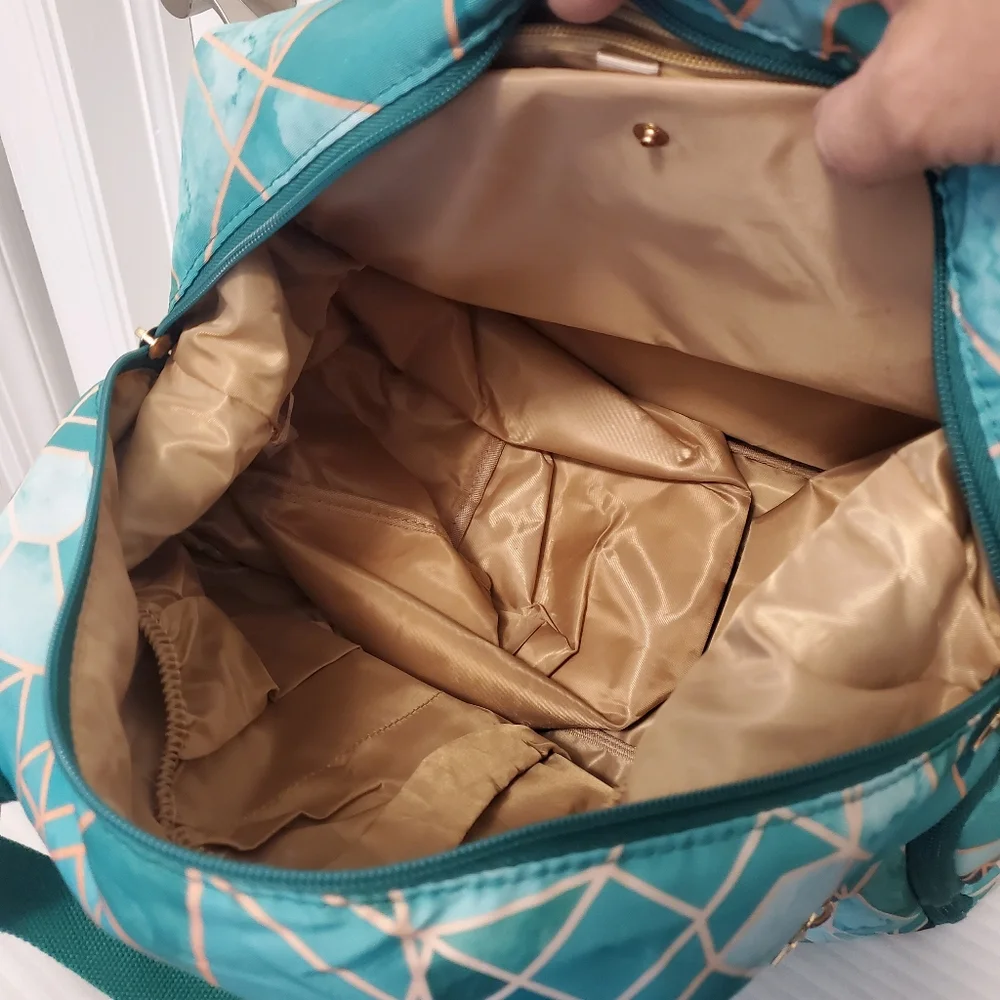 Sarah Wells Emerald Geometric Baby Bag